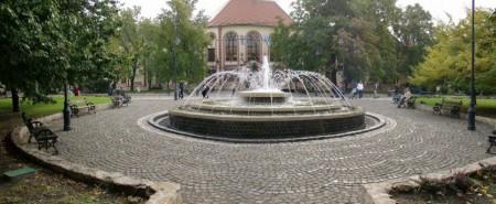 Díszkút környezet - Andezit és bazalt kiskockakőből